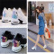 ORCCISEM奥驰森 内增高女鞋2022新款韩版休闲鞋女坡跟厚底网面鞋轻便透气运动鞋女 白色-套脚 40码