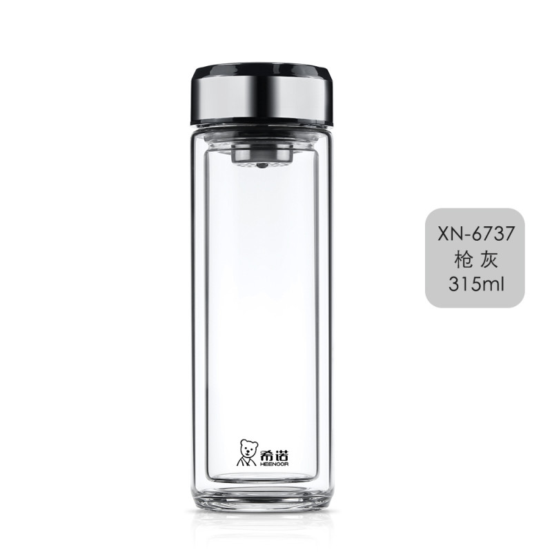 希诺HEENOOR双层玻璃杯 XN-6736/6737/6738/6739 枪灰 315ml