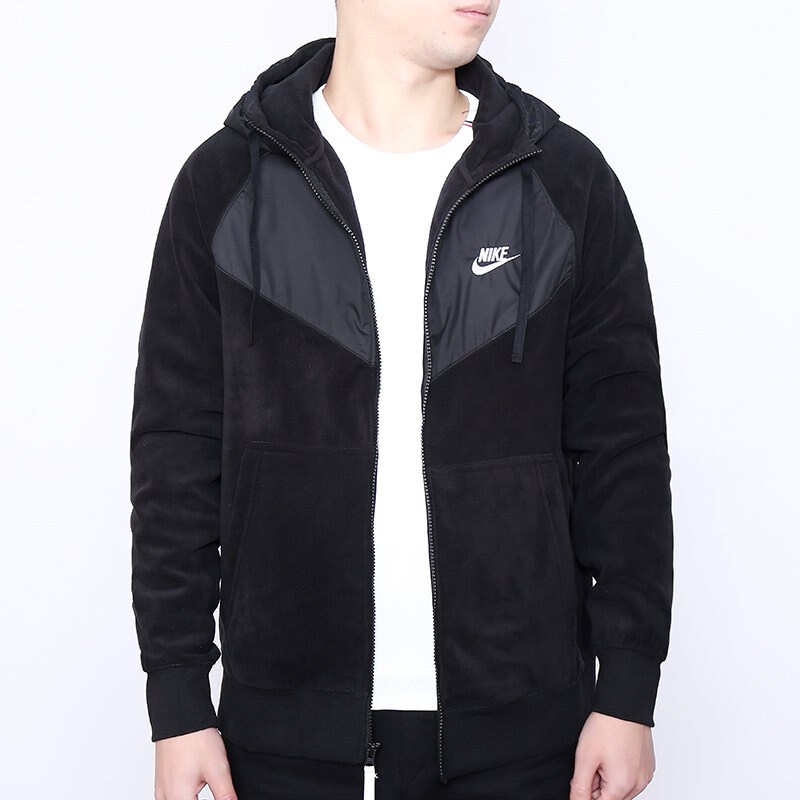 NIKE耐克外套连帽休闲夹克929115-395 S 929115-010黑色