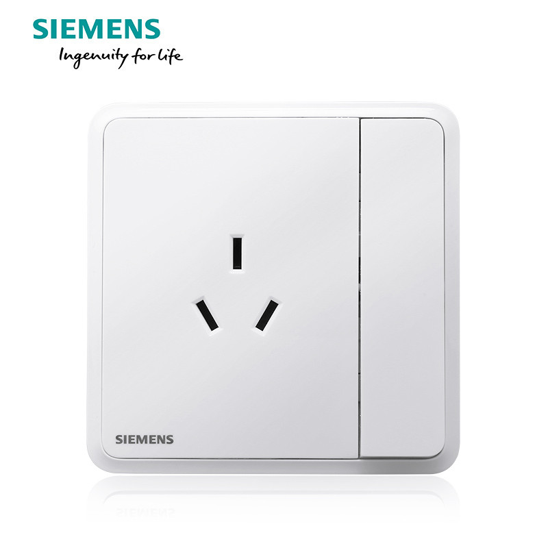 西门子（SIEMENS）开关电源插座86型面板灵蕴系列辰曦白五孔USB一开带16A空调插 一开10A三孔 灵蕴辰曦白系列