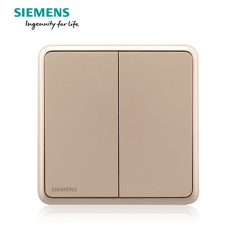 西门子（SIEMENS）开关电源插座86型面板灵蕴系列日曜金五孔USB一开带16A空调插 二开单控 灵蕴日耀金系列