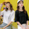 碧芮短袖t恤女2019新款夏季半袖印花春装条纹ins潮宽松衣服女装上衣 L 白色607