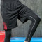 木林森(MULINSEN)夏季男款舒适透气运动短袖五分裤套装LWQ01_2 L 大黑色