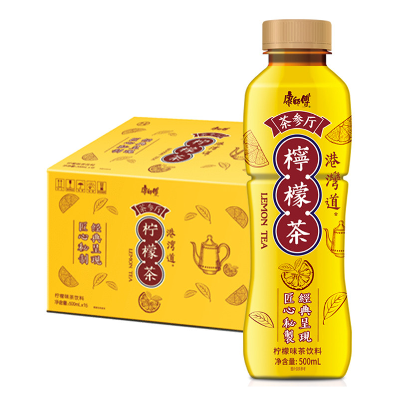 康师傅 茶参厅500ml*15瓶 柠檬茶饮品饮料整箱 新品上市