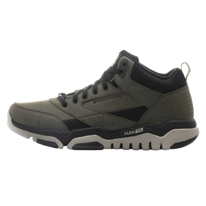 Skechers斯凯奇男鞋新款轻便跑步鞋 简约舒适减震运动鞋 52626 橄榄绿 41码