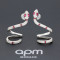 apm MONACO灵蛇耳骨夹925银耳饰耳扣AE10620XKR 酒红色