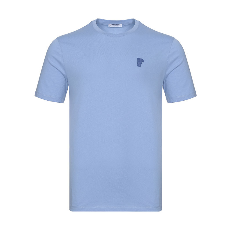 Versace Collection 范思哲 男士棉质圆领短袖T恤 V800683R VJ00180 V1350-浅蓝色 XXL