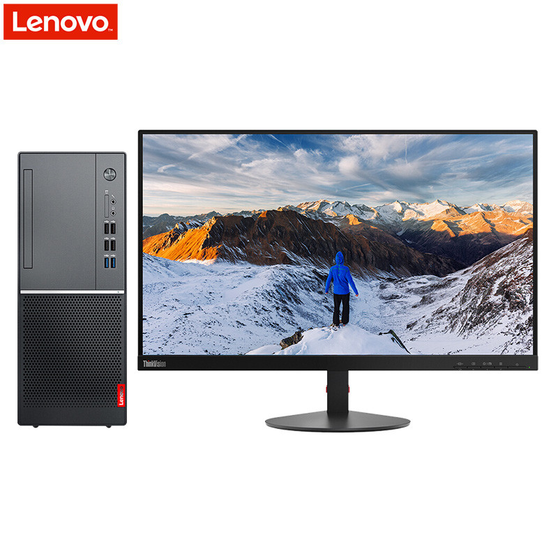 联想(Lenovo)扬天M2601D 商用台式电脑 23.8英寸屏(G4900 4GB 500GB 无光驱 W10H)