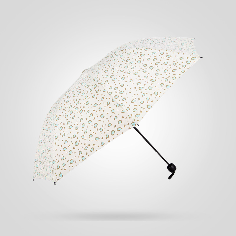 宏达HONDAR 四折豹纹情结防UV晴雨两用折叠遮阳防晒太阳伞女洋伞1539 蓝色