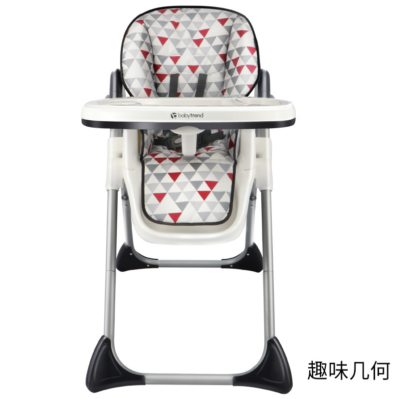 美国BABY TREND宝宝餐椅儿童吃饭座椅可折叠多功能便携婴儿椅子合金钢材质 可承重40KG 红灰三角