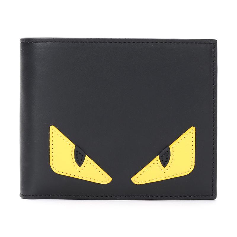 FENDI 芬迪 男款BAG BUGS眼睛图案牛皮短款钱包钱夹 7M0001 O73 F0U9T-黑色