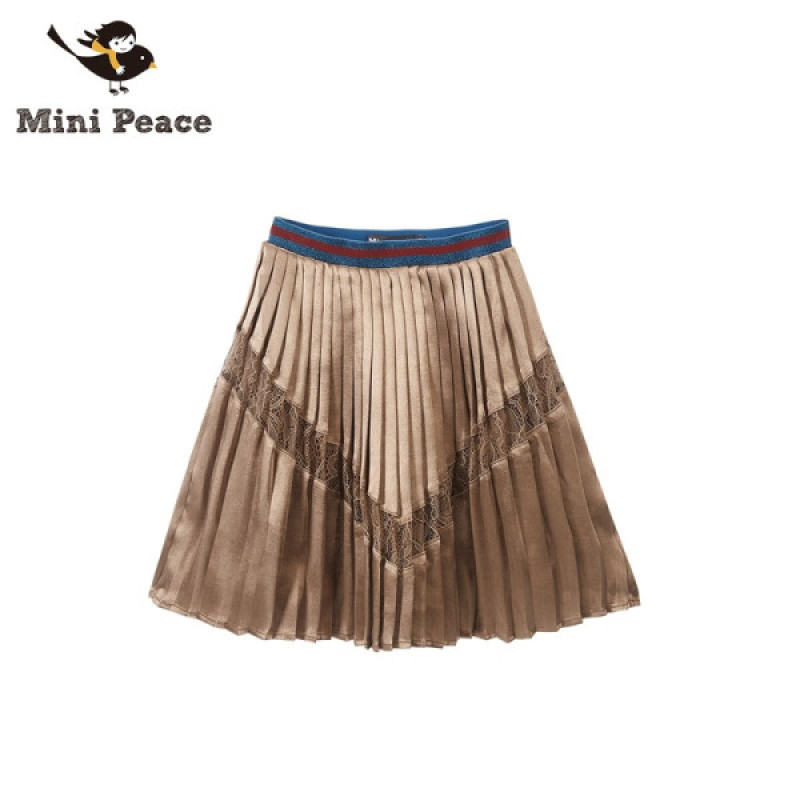 minipeace太平鸟童装女童半身裙英伦风甜美公主裙儿童短裙春秋装 褐色 110（110/50）