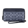 COACH 蔻驰 奢侈品 欧美时尚商务男士手拿包藏青LOGO款PVC大号手包钱包