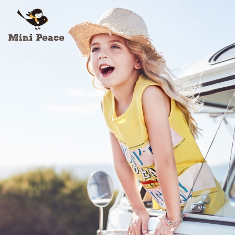 minipeace太平鸟女童连衣裙儿童背心裙子夏季度假夏装2018新款_7 默认颜色 105