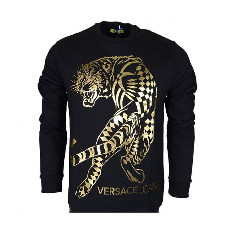 Versace/范思哲VJLOGO男士老虎图案长袖卫衣【官可验】 XL 黑花
