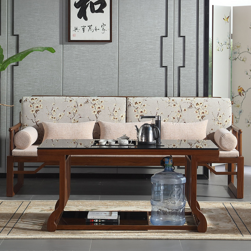 新中式铁艺沙发商务接待沙发客厅沙发现代简约沙发布艺坐垫
