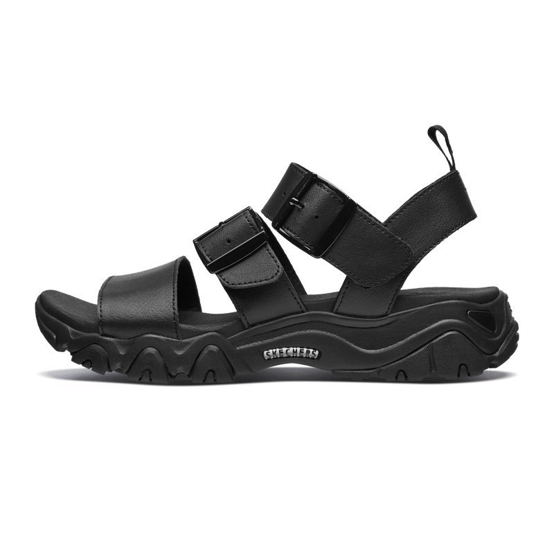 Skechers斯凯奇女鞋2019夏季复古厚底松糕熊猫凉鞋66666182_1 全黑色/BBK 36