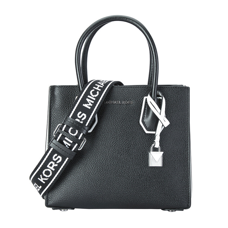 MICHAEL KORS 迈克·科尔斯 MK女包 欧美时尚MERCER系列黑色人造革单肩手提女斜挎包 黑色