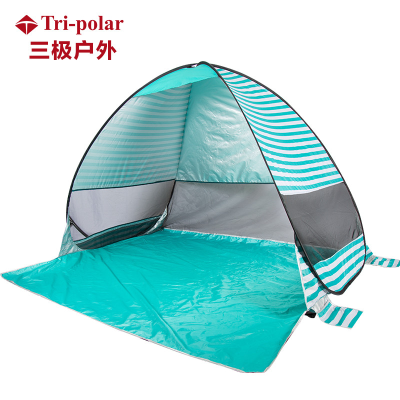 三极户外(Tripolar) TP2335 沙滩帐篷户外海边防晒双人全自动速开钓鱼野餐遮阳纱网帐篷