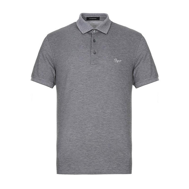 Ermenegildo Zegna 杰尼亚 男款棉质短袖POLO衫 US592 750R 306-灰色 54