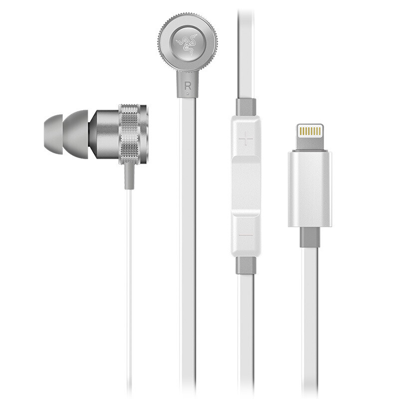 雷蛇(Razer)战锤狂鲨IOS水银版 Lightning接口 入耳式耳机 iPhone耳机