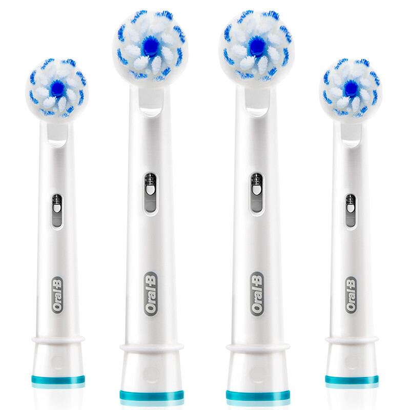 欧乐B（Oralb）电动牙刷头 超细毛柔护4支装 保护牙龈 EB60-4 适配成人2D/3D全部型号