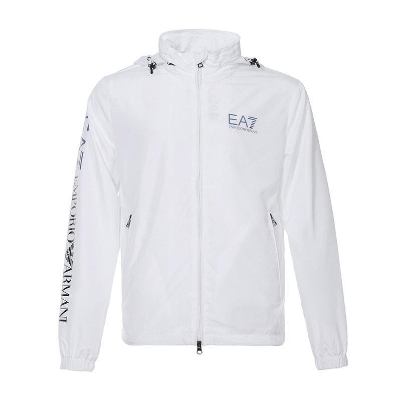 EMPORIO ARMANI EA7 阿玛尼 男款聚酯纤维隐藏式连帽外套 3GPB03 PN28Z 1100-白色 S