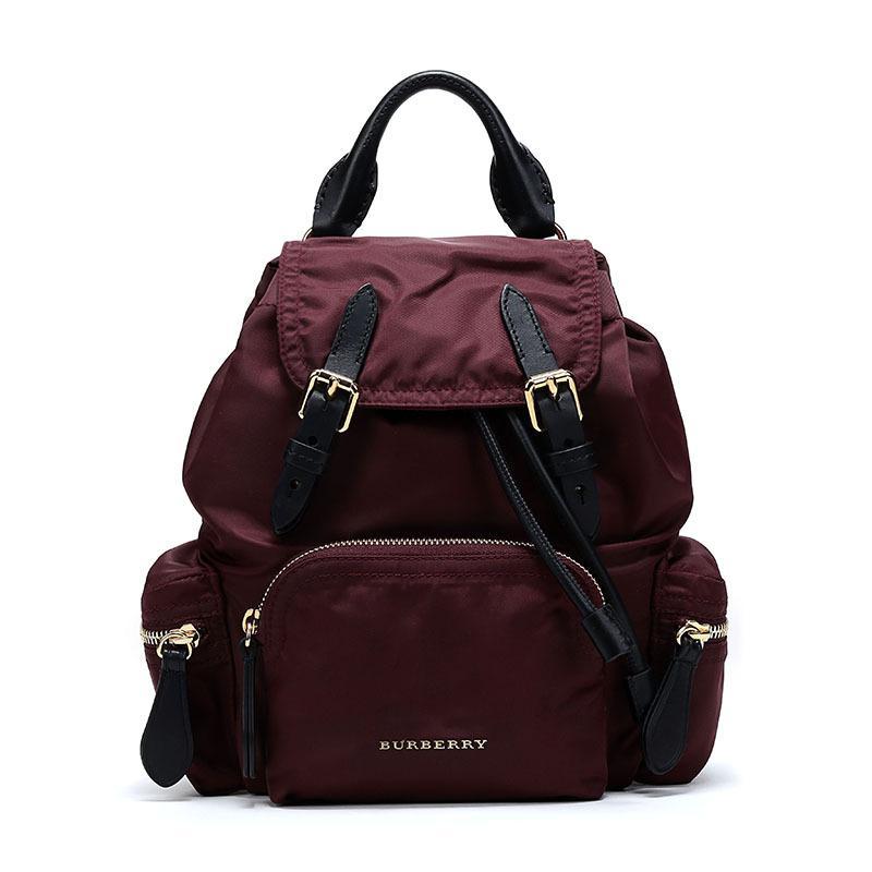 BURBERRY 博柏利 女士织物小号军旅背斜挎包 4075970 4075971 40759701-勃艮第酒红色