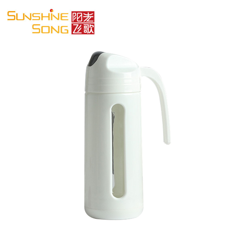 阳光飞歌 自动开合防漏油壶 320ml 无铅玻璃大容量油壶调料瓶酱油醋瓶 白色