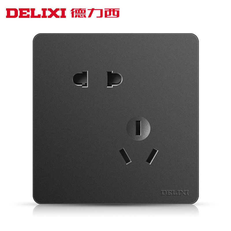 德力西 开关插座面板 86型插座面板 CD821 黑系列 五孔电源插座套餐 CD821 黑
