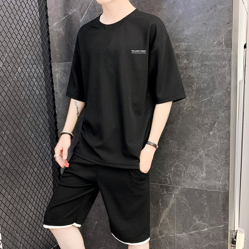 IKOPPOI 男士短袖套装 TX960-10 4XL 960-10黑色