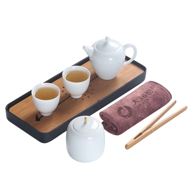 大润窑 日系简约 影青茶壶7件套 白色
