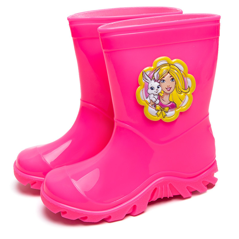 芭比女童雨鞋春秋雨季防水防雨雨靴童鞋 BXY001 粉红色 33码（21.0cm）