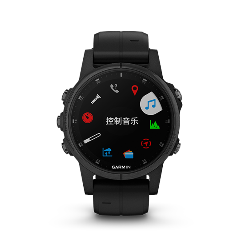 佳明GARMIN飞耐时5sPlus健身音乐时尚NFC支付GPS导航户外运动功能手表防水100m（中文蓝宝石版 深邃黑）