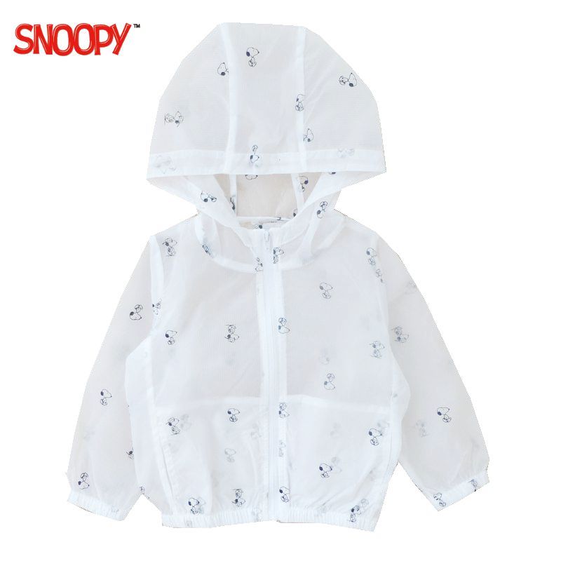 （SNOOPY）史努比童装正品2-12岁儿童通用防晒衣轻薄透气男童白色印花防晒服夏季女童皮肤卫衣空调服90-140cm 白色 140#适合身高130-140cm