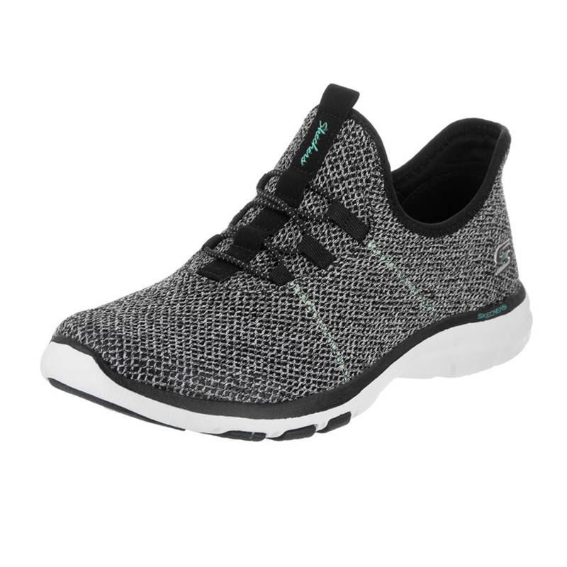 Skechers斯凯奇女鞋新款一脚套网布耐磨健步运动鞋休闲鞋23452 黑色/白色 37码