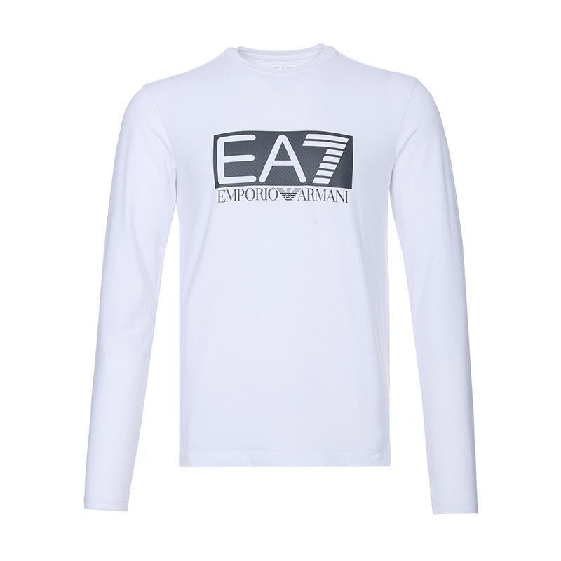 EMPORIO ARMANI EA7 阿玛尼 男士棉质圆领长袖T恤衫 3GPT64 PJ03Z 1100-白色 M