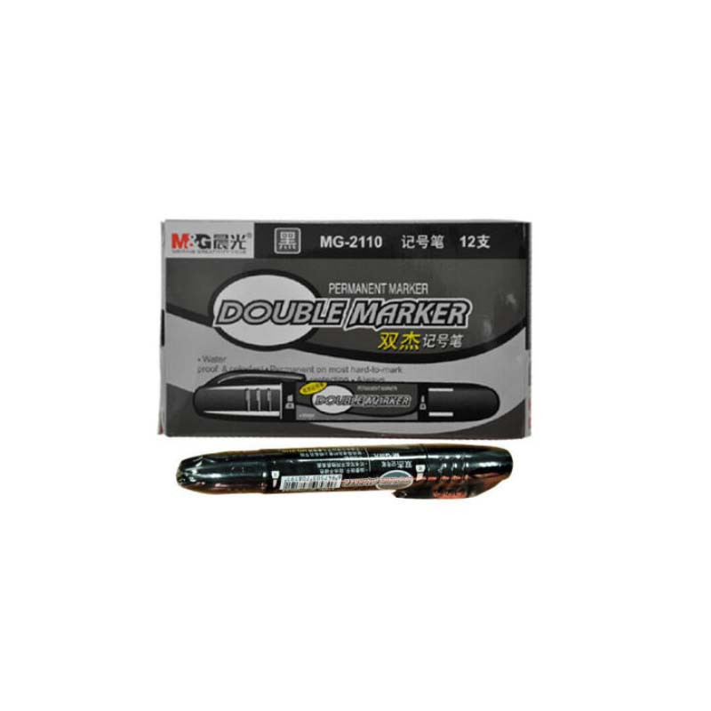 晨光(M&G) 大双头记号笔 粗头5.0mm 细头2.0mm MG-2110 12支/盒 黑色
