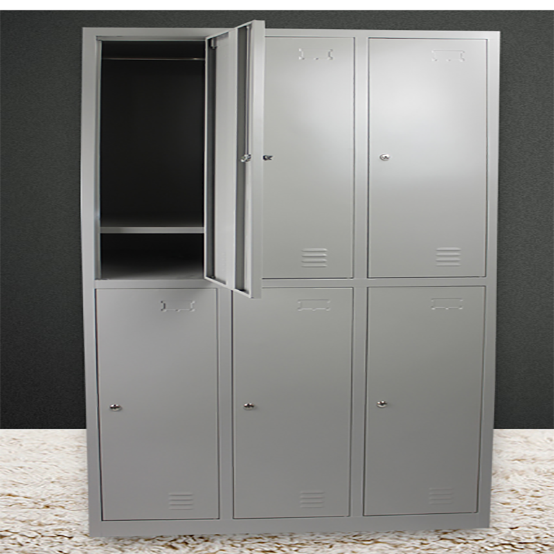 [万保]更衣柜铁皮柜工厂宿舍员工六门衣柜高清实拍图