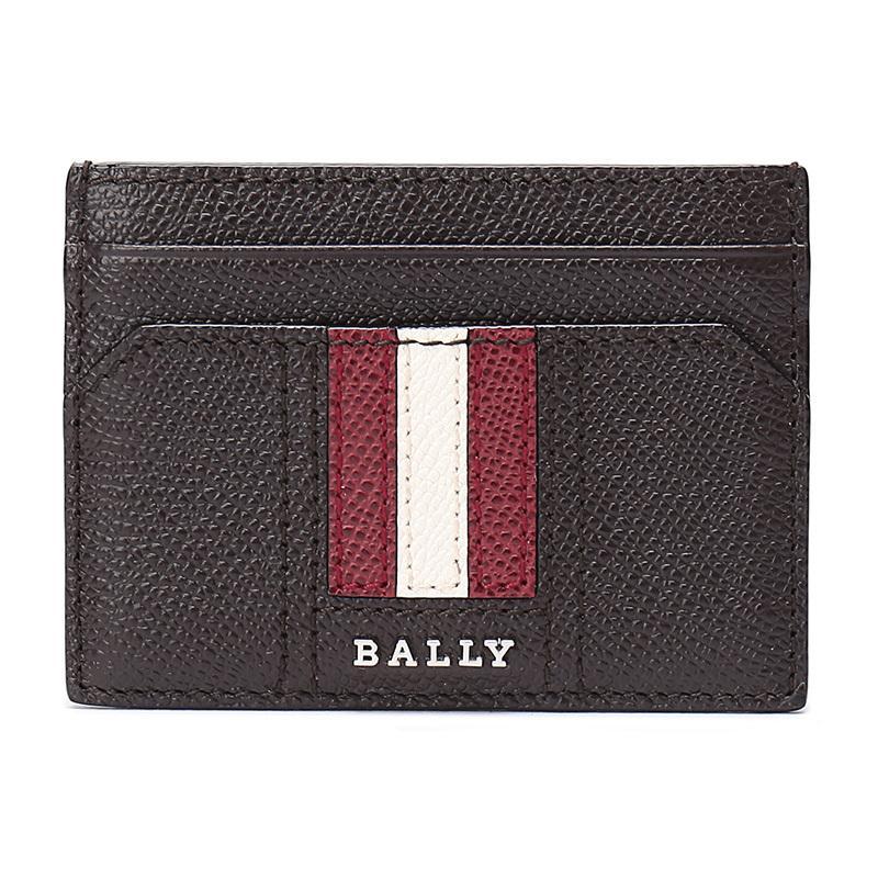 BALLY 巴利 男士皮质卡包卡夹 THAR LT 21-咖啡色红白条纹