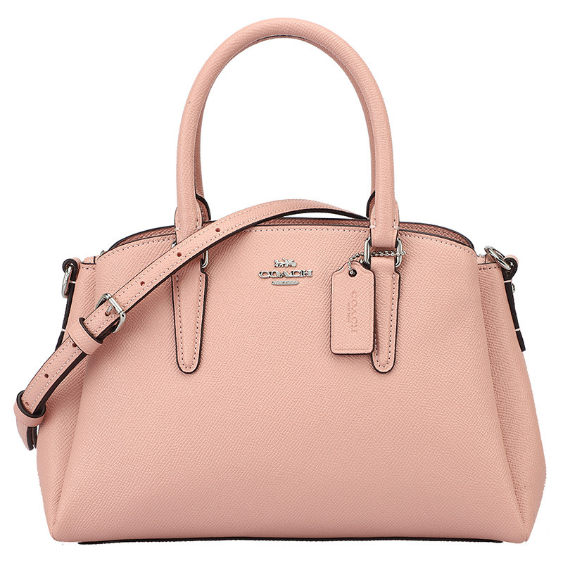COACH 蔻驰 奢侈品 欧美时尚女士纯色皮革手提包气质单肩斜挎杀手包 粉色