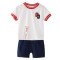 卡伴夏季新款儿童通用纯棉短袖短裤套装80-140cm 白色 140cm