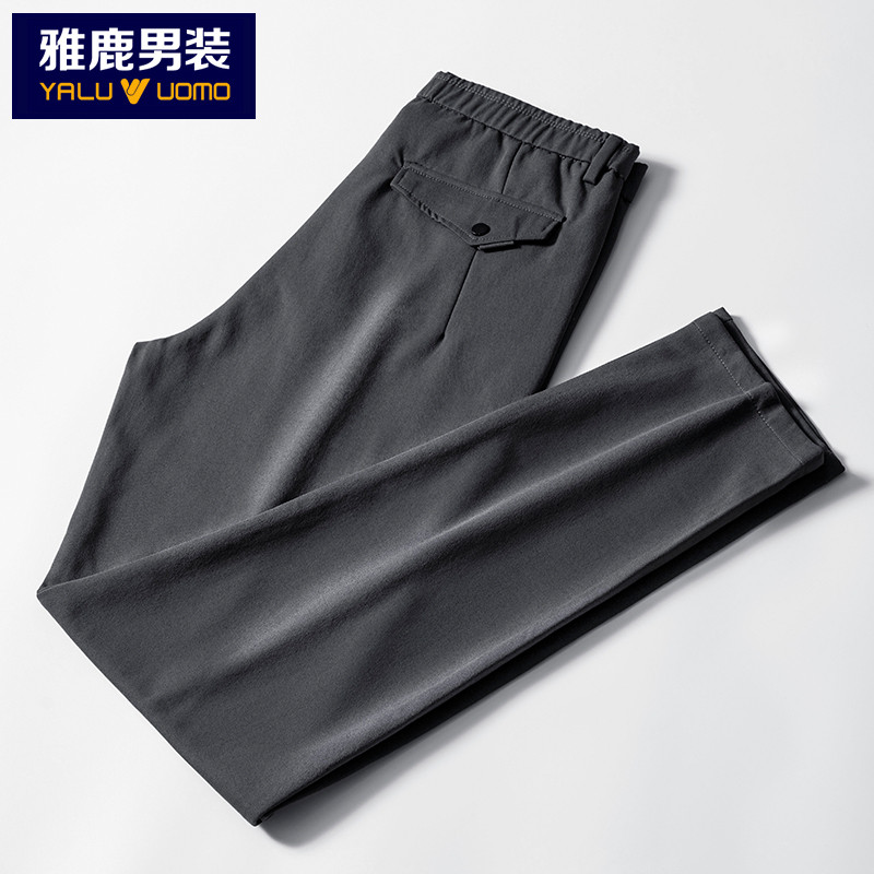 雅鹿男装裤子男宽松修身男裤商务时尚男士休闲裤零A19101927 29(165/74A） 灰色