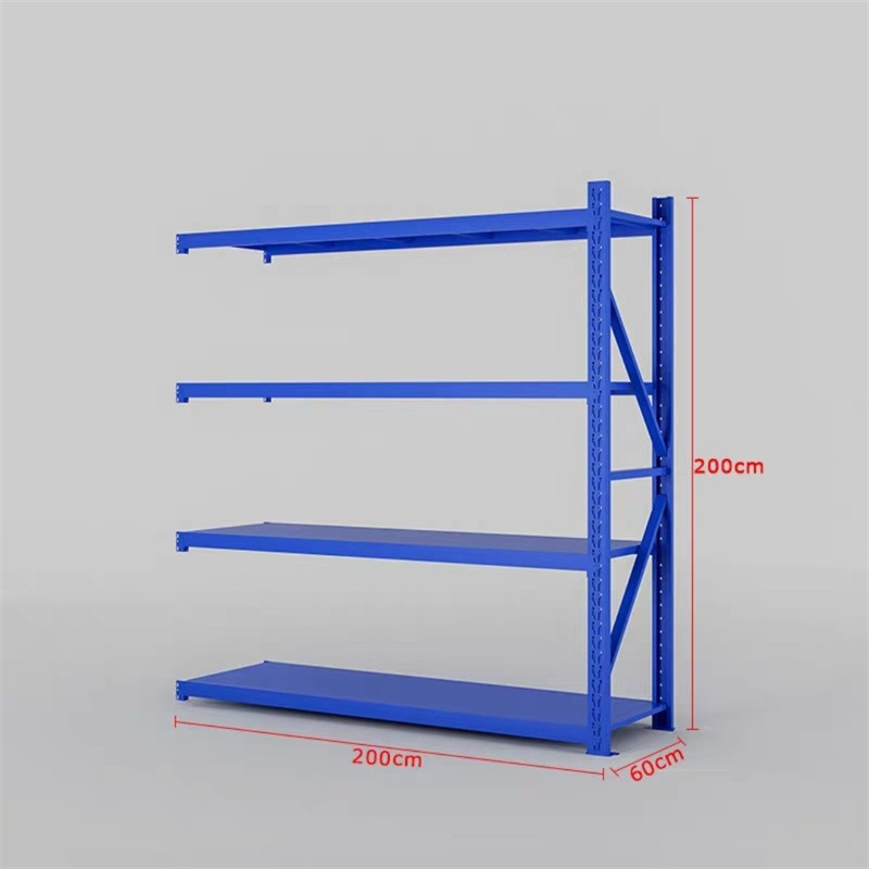 豫亨办公家具重型仓库货架置物架货物架子重型商超仓储货架仓库重型货架多层仓储货架展示架自由组合可拆卸铁架子 加厚款200*60*200蓝色副架