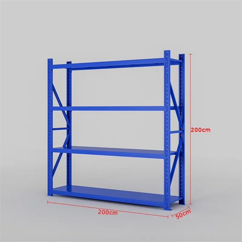 豫亨 办公家具重型仓库货架置物架货物架子重型商超仓储货架仓库重型货架多层仓储货架展示架自由组合可拆卸铁架子 加厚款200*50*200蓝色主架