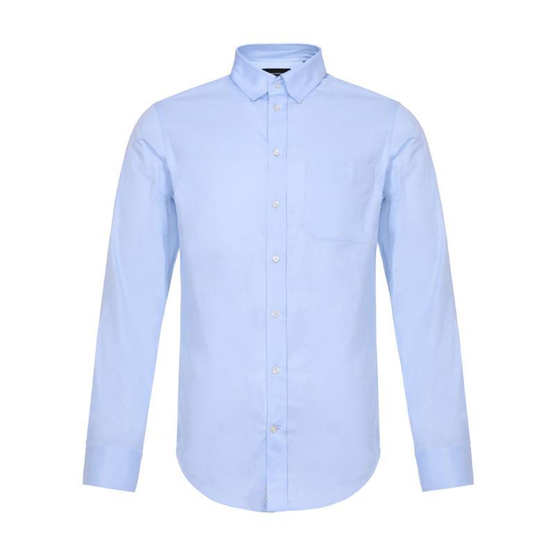EMPORIO ARMANI 阿玛尼 男款棉质长袖衬衫 21CM1L 21C53 700-浅蓝色 38