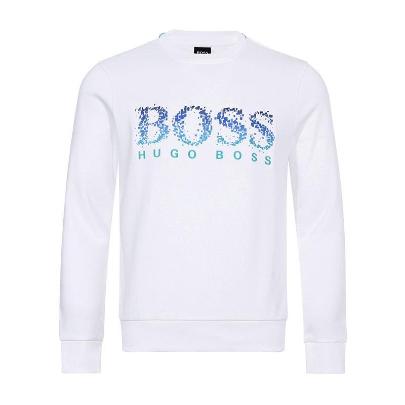HUGO BOSS 雨果博斯 男士LOGO图案混纺长袖卫衣套头衫 50411411 100-白色 XXL