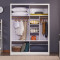 A家家具 衣柜 储物1.2米1.6米1.8米衣橱木质卧室整体大衣柜卧室家具黑白套系烤漆现代简约 1.6米衣柜+边柜+顶柜