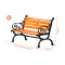 富和美(BNF)公园椅户外长椅休闲靠背双人广场座椅庭院花园小区铸铝塑木长凳子96长椅 B款1.5米
