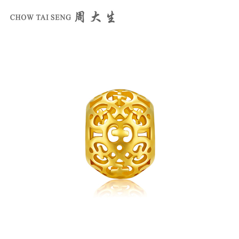 周大生黄金 FAST系列DIY正品新款足金串珠手链男女散珠手绳 1.05克